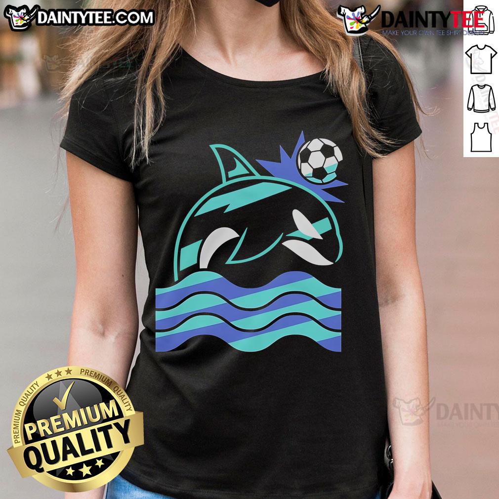 Awesome Wild Whale Soccer Ladies Tee Awesome Wild Whale Soccer Ladies Tee featuring a playful whale graphic, perfect for soccer enthusiasts and ocean lovers.