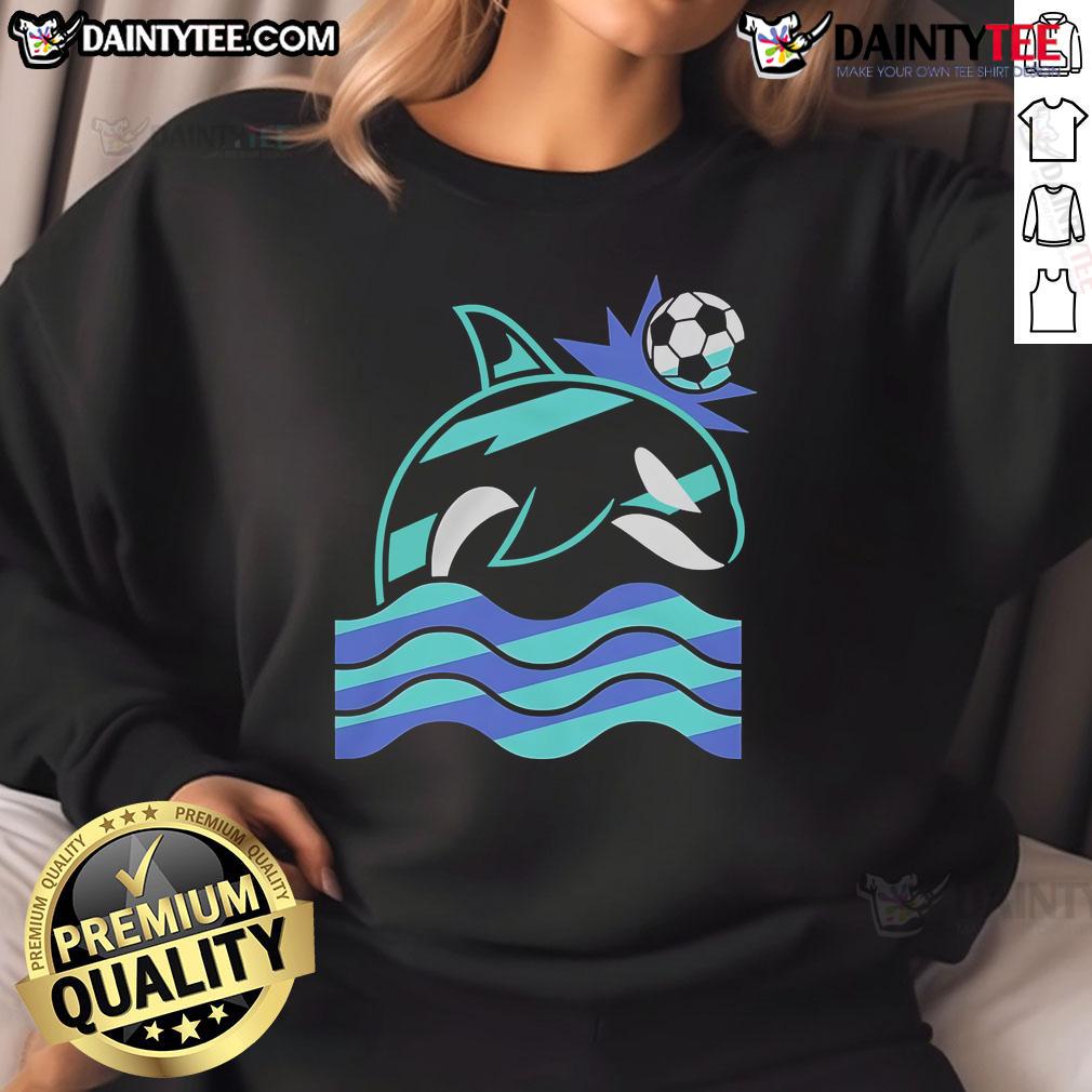 Awesome Wild Whale Soccer Sweatshirt Awesome Wild Whale Soccer Sweatshirt featuring a playful whale graphic and vibrant colors, perfect for soccer fans.