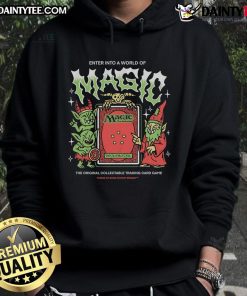 Awesome World of Magic Trading Card Magic: The Gathering hoodie featuring vibrant graphics and a cozy design for fans.