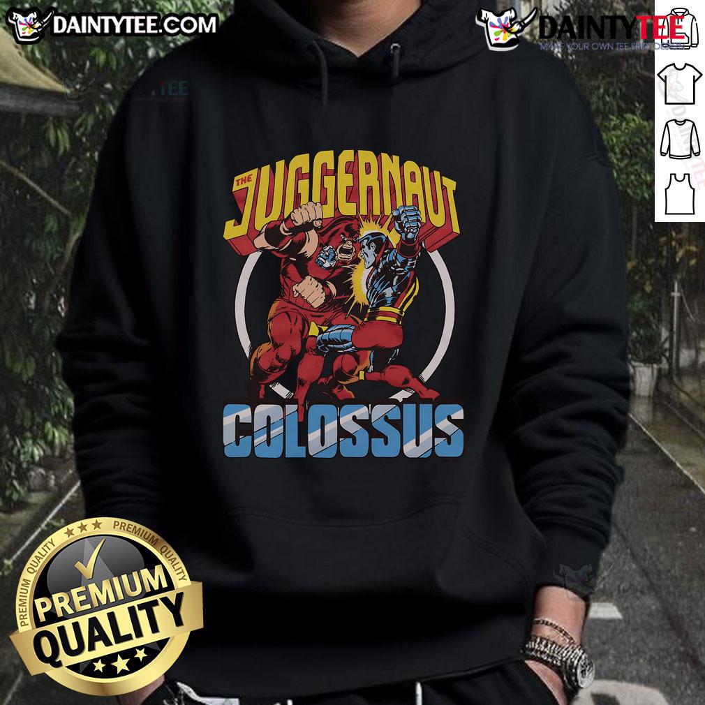 Awesome X Men Juggernaut Vs Colossus Hoodie Awesome X-Men Juggernaut vs Colossus hoodie featuring bold graphics of iconic characters in vibrant colors.