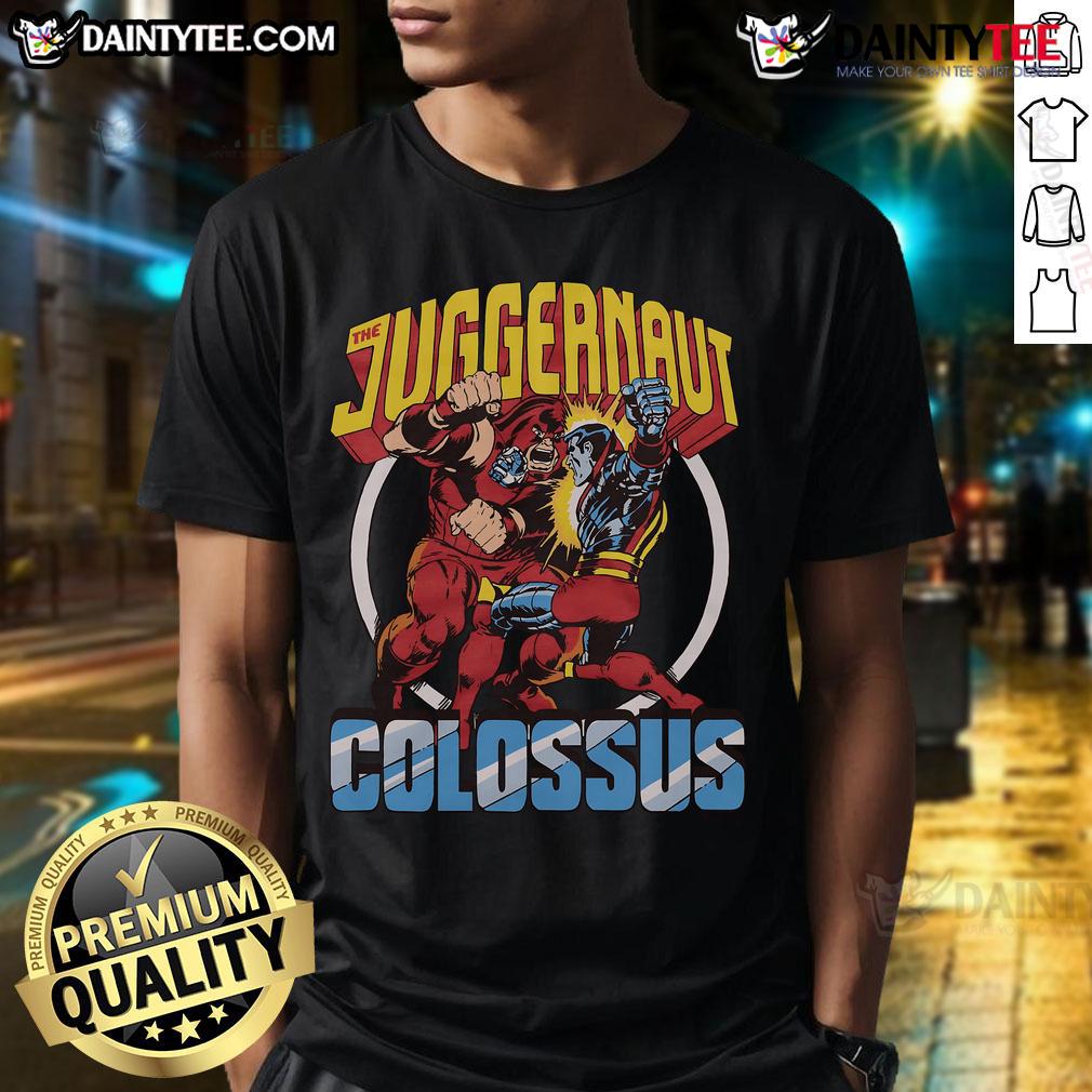 Awesome X Men Juggernaut Vs Colossus T Shirt Awesome X-Men Juggernaut vs Colossus T-Shirt featuring vibrant graphics of the iconic Marvel characters in action.