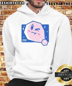 Alt Text: Cute 64 Press Start Nintendo Kirby Hoodie featuring vibrant colors and playful design, perfect for gaming fans.