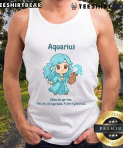 Adorable Aquarius water sprite tank top featuring a chaotic genius design, perfect for those who love astrology and unique fashion.