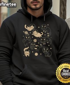 Alt Text: Adorable cute astronaut cats in space wearing an astro feline hoodie, perfect for cat lovers and space enthusiasts.