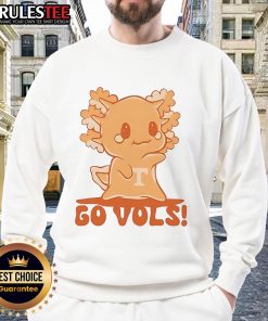 Adorable Cute Axolotl Go Vol Tennessee Sweatshirt featuring a colorful axolotl design, perfect for fans and casual wear.