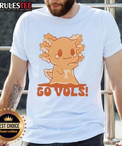 Cute Axolotl Go Vol Tennessee T-Shirt featuring a playful axolotl design with vibrant colors and a sporty vibe.