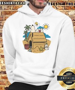 Alt Text: Cute Snoopy and Woodstock hoodie in beach mode, perfect for summer style and cozy comfort.