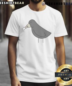 Alt Text: Cute bird design on a poorly drawn cigarettes t-shirt, perfect for quirky fashion lovers and bird enthusiasts.