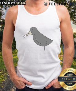 Alt Text: Cute bird wearing a tank top with poorly drawn cigarettes, showcasing a quirky and fun design for casual wear.
