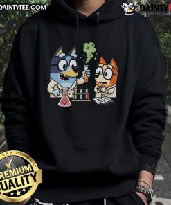 Adorable Bluey Chemical Reaction Hoodie featuring vibrant colors and playful design, perfect for fans of Bluey.