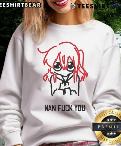 Adorable Bocchi Man Fck You sweatshirt featuring a playful design, perfect for fans of trendy anime-inspired fashion.