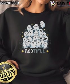 Cute Bootiful Beautiful Ghost Halloween Sweatshirt featuring a whimsical ghost design perfect for spooky season.