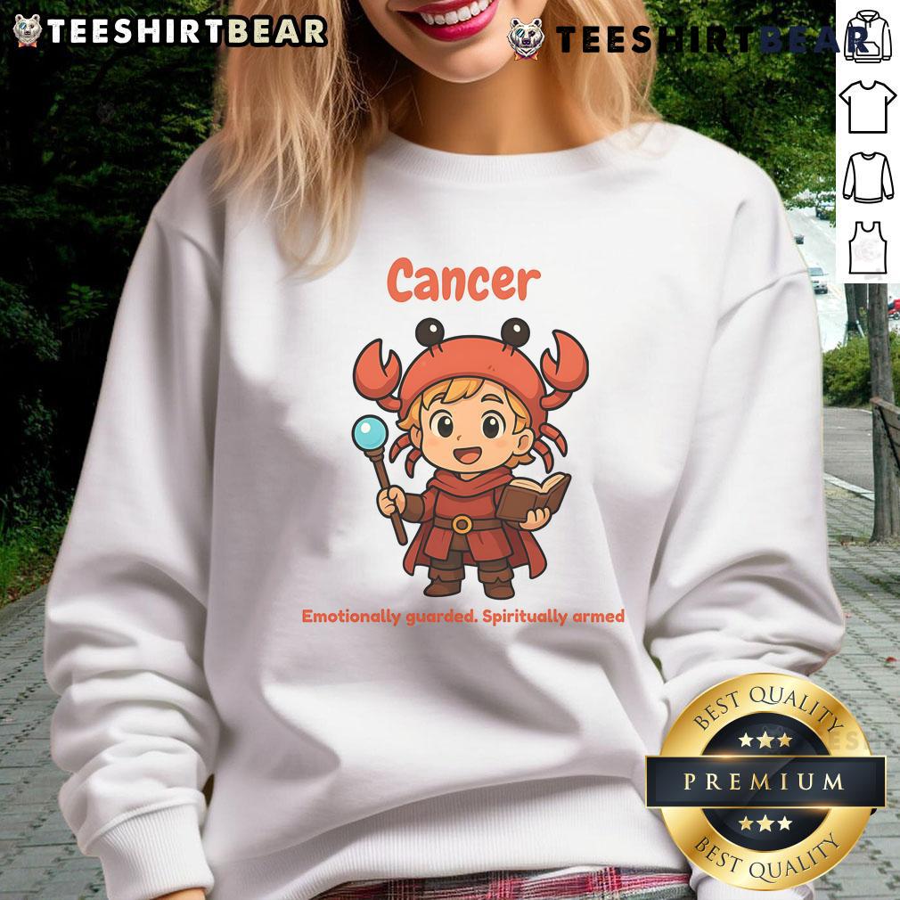 Cute Cancer The Wizard Emotionally Guarded Spiritually Armed Sweatshirt Alt Text: Cute Cancer The Wizard sweatshirt featuring an emotionally guarded design, perfect for spiritually armed individuals.