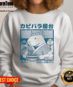 Cute capy food cart sweatshirt featuring a playful capybara design, perfect for cozy casual wear.