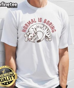 Cute Cat Normal Is So Boring T-Shirt featuring an adorable cat graphic and playful text for cat lovers.