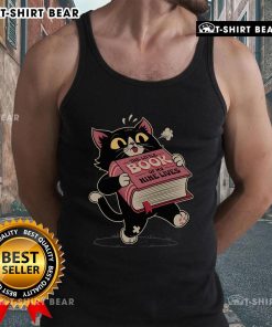 Cute cat tank top featuring 'The Little Book of My Nine Lives' design, perfect for cat lovers and casual wear.