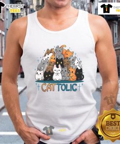 Adorable cats graphic on a stylish tank top, perfect for cat lovers. Cute Cattolic Cats Tank Top design.