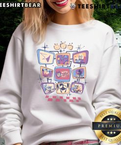 Cute Deltarune TV time sweatshirt featuring vibrant colors and playful design, perfect for fans of the game.