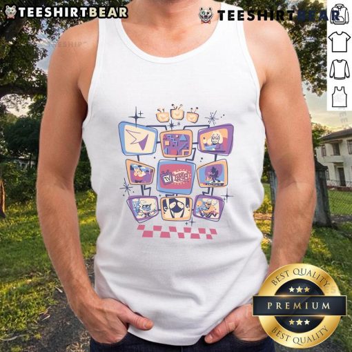 Alt Text: Cute Deltarune TV Time tank top featuring vibrant graphics, perfect for fans of the popular video game series.
