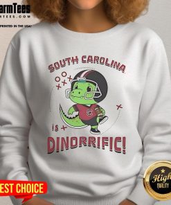 Alt Text: Adorable dinosaur sweatshirt featuring South Carolina Gamecocks design, perfect for fans and cozy style lovers.