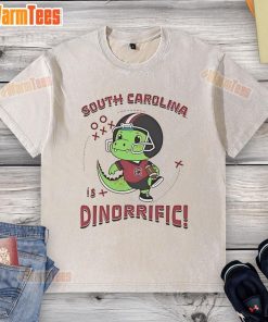 Adorable Cute Dinosaur South Carolina Gamecocks Dino-Riffic washed t-shirt perfect for fans and casual wear.