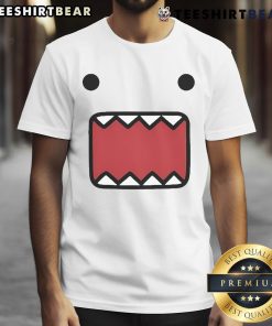 Cute Domo Kun Face T-Shirt featuring the iconic Domo Kun character design on a vibrant background.