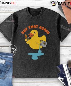 Adorable Cute Duck graphic on a gasoline-washed t-shirt, perfect for casual wear and animal lovers.