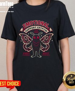 Alt Text: Cute emotional support cryptid ladies tee from Point Pleasant, West Virginia, since 1966, perfect for fans and casual wear.