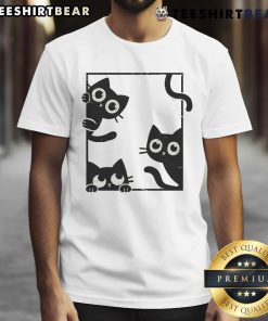 Alt Text: Cute Felines In Frame T-Shirt featuring adorable cats in colorful frames, perfect for cat lovers and casual wear.