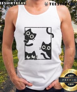 Cute Felines in Frame Tank Top featuring playful cat designs, perfect for cat lovers and casual wear.