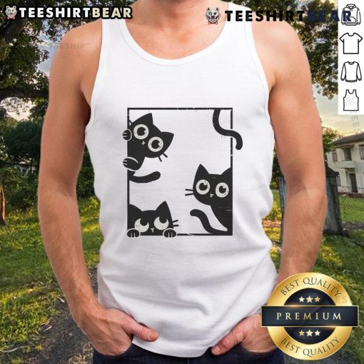 Cute Felines in Frame Tank Top featuring playful cat designs, perfect for cat lovers and casual wear.