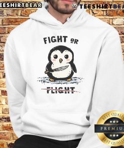 Adorable penguin hoodie featuring a cute fight or flight design, perfect for cozy winter wear and animal lovers.