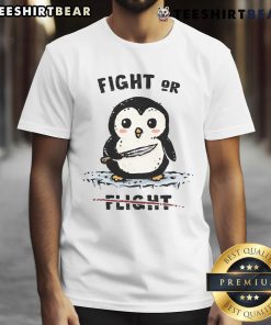 Alt Text: Cute Fight Or Flight Penguin T-Shirt featuring an adorable penguin graphic, perfect for animal lovers and casual wear.