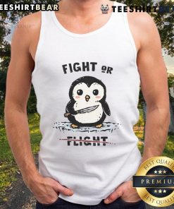 Adorable fight or flight penguin tank top featuring a cute penguin graphic, perfect for casual summer wear.