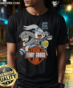 Alt Text: Cute Fresh Terry Gross Air Logo T-Shirt featuring a stylish design perfect for fans of pop culture and casual wear.