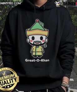 Chibi Great O Khan in a cute hoodie design, perfect for fans of Khan merchandise and anime-inspired fashion.