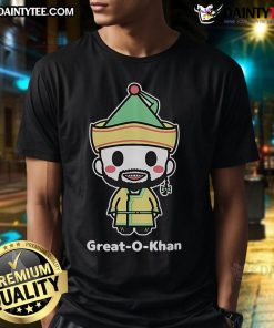 Adorable Great O-Khan Khan 9 chibi design on a trendy T-shirt, perfect for fans of cute anime-style apparel.