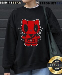 Alt Text: Cute Hello Deadpool Hello Kitty sweatshirt featuring a playful design with vibrant colors and characters.