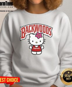 Alt Text: Cute Hello Kitty Backwoods sweatshirt featuring a playful design perfect for casual wear and fans of Hello Kitty.