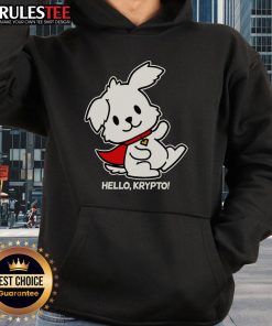 Alt Text: Adorable 'Hello Krypto The Superdog' hoodie featuring vibrant colors and a playful design for dog lovers.