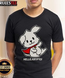 Cute Hello Krypto The Superdog T-Shirt featuring vibrant graphics of Krypto, perfect for dog lovers and superhero fans.