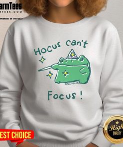 Cute Hocus Can't Focus frog sweatshirt design featuring a playful frog illustration and vibrant colors.
