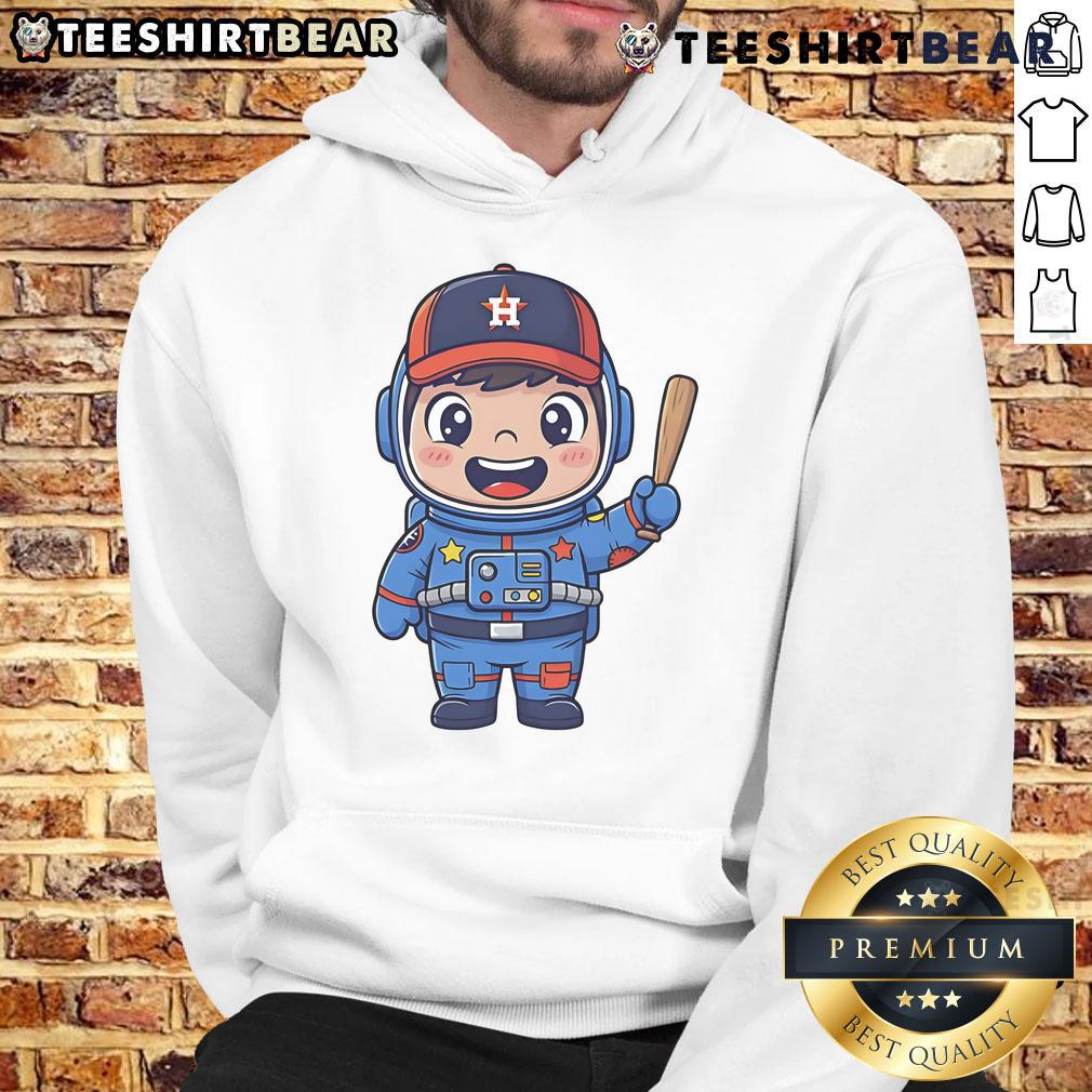 Cute Houston Astros Cartoon Astronaut Hoodie Adorable Houston Astros cartoon astronaut hoodie design, perfect for fans and cozy casual wear.