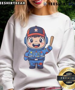 Adorable Houston Astros cartoon astronaut sweatshirt, perfect for fans showcasing team spirit and style.