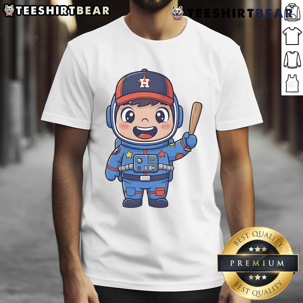 Cute Houston Astros Cartoon Astronaut T Shirt Adorable Houston Astros cartoon astronaut t-shirt featuring a playful design perfect for baseball fans and space lovers.