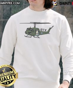 Alt Text: Cute Huey Goosey OTX helicopter sweatshirt featuring a vibrant design perfect for aviation enthusiasts.