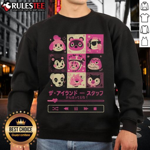 Alt Text: Cute Island Mixtape Animal Crossing Sweatshirt featuring vibrant graphics and cozy design for gamers and fans.