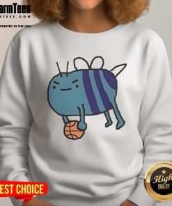 Adorable James Plowright Charlotte Hornets NBA Bee Art Sweatshirt featuring a vibrant bee design for fans.