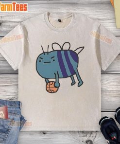 Cute James Plowright Charlotte Hornets NBA bee art washed t-shirt featuring vibrant colors and a stylish design.