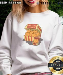 Cute kitten nuggets box sweatshirt featuring adorable kitten graphics in a cozy design for cat lovers.